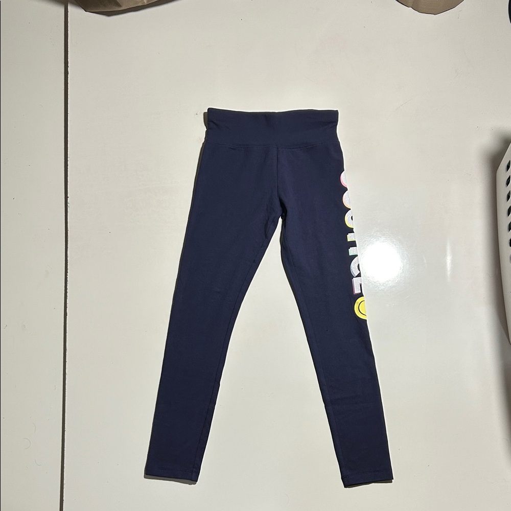 Justice Navy Leggings with Colorful Logo